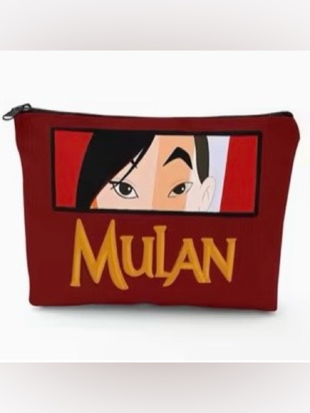 NWT-Mulan 9.25”x6.9” Dual-Sided Artwork Linen Cosmetic Make-Up Bag